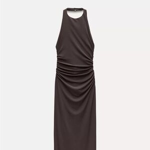 Zara Brown Backless Dress